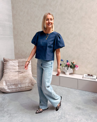LINN BLOUSE - DENIM BLUE - By Lenz