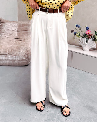 OFFICE CHIC TROUSER - ECRU - By Lenz