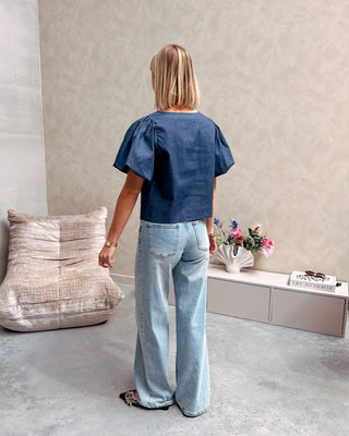 LINN BLOUSE - DENIM BLUE - By Lenz
