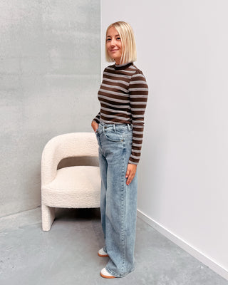 MINI STRIPES LONGSLEEVE - BROWN/PINK - By Lenz