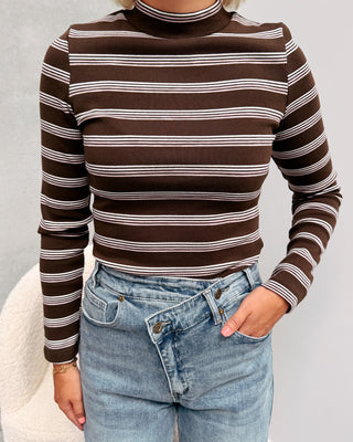 MINI STRIPES LONGSLEEVE - BROWN/PINK - By Lenz