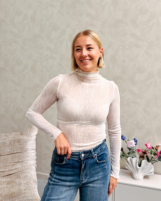DREAMY MESH TOP - BEIGE