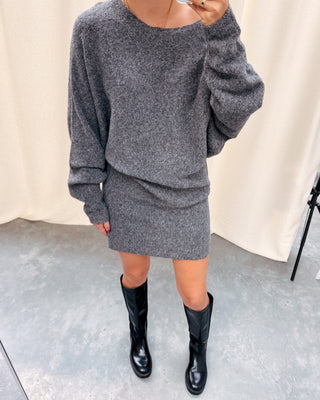 KYRA KNITTED DRESS - GREY