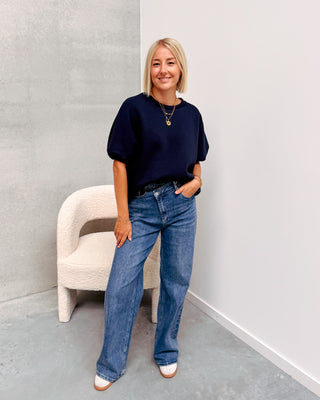 SCOTTIE SWEATER TEE - DARK BLUE - By Lenz