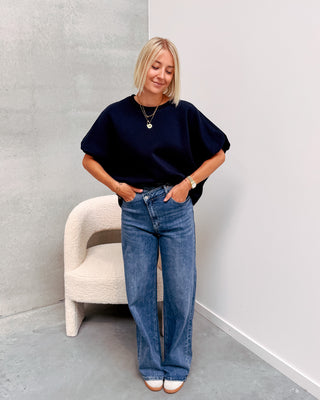 SCOTTIE SWEATER TEE - DARK BLUE - By Lenz