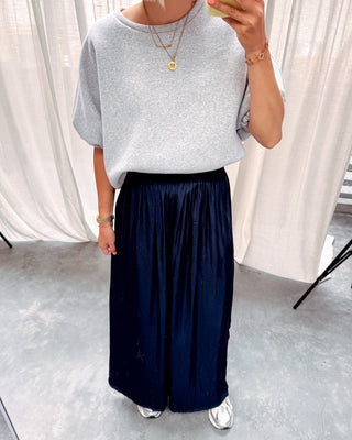 MAROUX SILK PANT - DARK BLUE - By Lenz