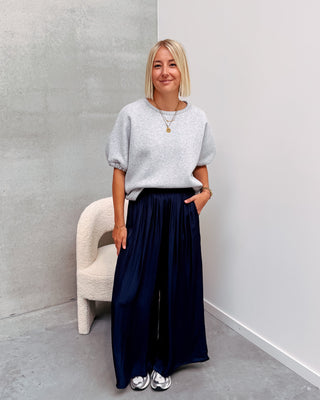 MAROUX SILK PANT - DARK BLUE - By Lenz