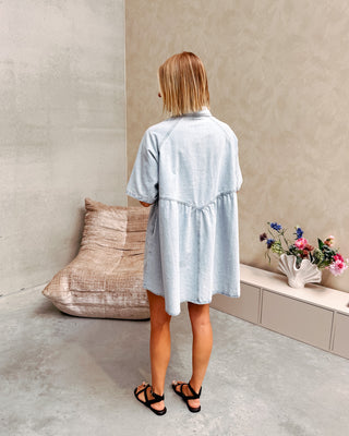 MACY DENIM DRESS - LIGHT BLUE - By Lenz