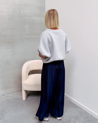 MAROUX SILK PANT - DARK BLUE - By Lenz