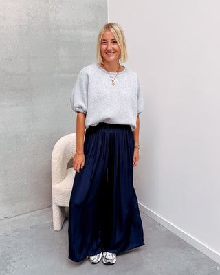 MAROUX SILK PANT - DARK BLUE - By Lenz