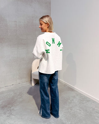 MOMMY SWEATER - GREY/GREEN