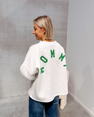MOMMY SWEATER - GREY/GREEN