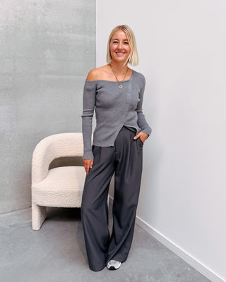 MANDY PRETTY KNIT - GREY - By Lenz