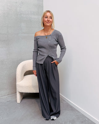 MANDY PRETTY KNIT - GREY - By Lenz