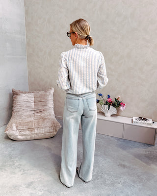 BABET BRODERIE STRIPE BLOUSE - By Lenz