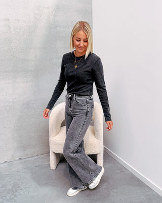 MILAN WASHED JEANS - GREY - By Lenz