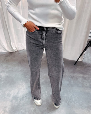 MILAN WASHED JEANS - GREY - By Lenz