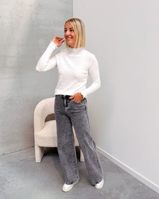 MILAN WASHED JEANS - GREY - By Lenz