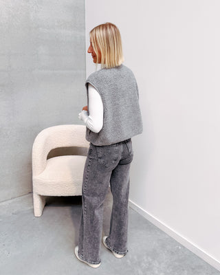ISA TEDDY GILET - GREY - By Lenz
