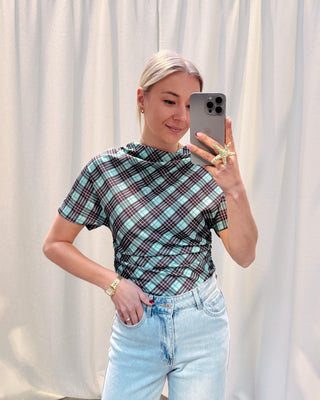 JOLENE CHECK TOP - By Lenz