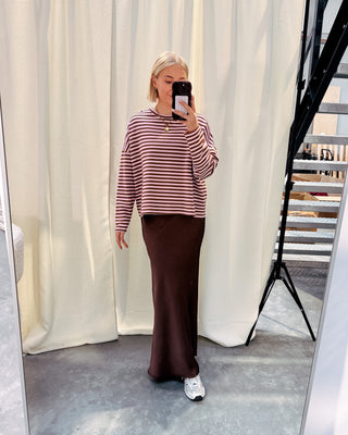 LOEKA STRIPED LONGSLEEVE - BROWN/ROSE