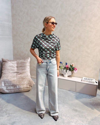 JOLENE CHECK TOP - By Lenz