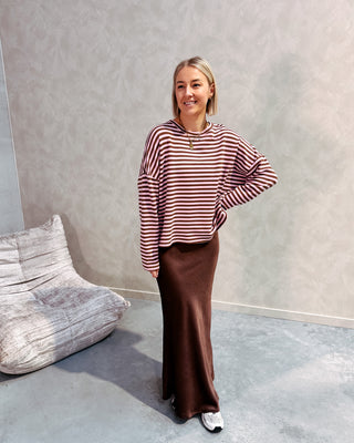 CINNAMON SATIN SKIRT