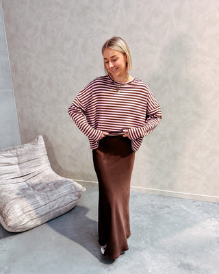 CINNAMON SATIN SKIRT