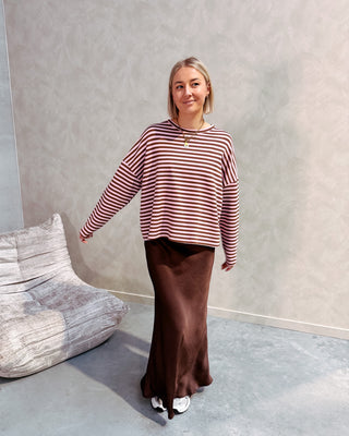 CINNAMON SATIN SKIRT