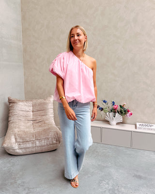 VOLUME CRUSH BLOUSE - PINK - By Lenz