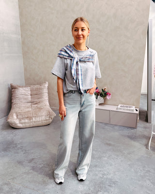 SWEET BOW TEE - GREY - By Lenz