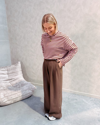EMILIA TAILORED TROUSERS - BROWN