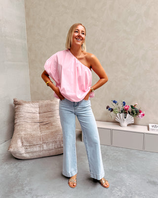 VOLUME CRUSH BLOUSE - PINK - By Lenz