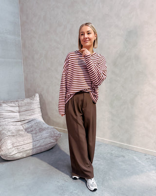 EMILIA TAILORED TROUSERS - BROWN