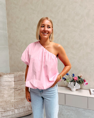 VOLUME CRUSH BLOUSE - PINK - By Lenz