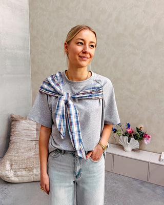 SWEET BOW TEE - GREY - By Lenz