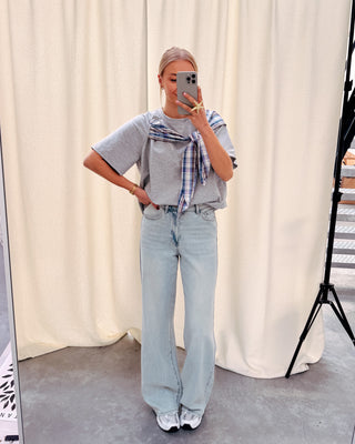 SWEET BOW TEE - GREY - By Lenz