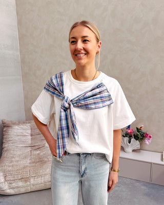 SWEET BOW TEE - WHITE - By Lenz