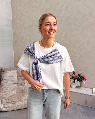 SWEET BOW TEE - WHITE - By Lenz