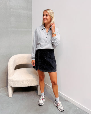 KEIRA STRASS DENIM SKIRT - By Lenz