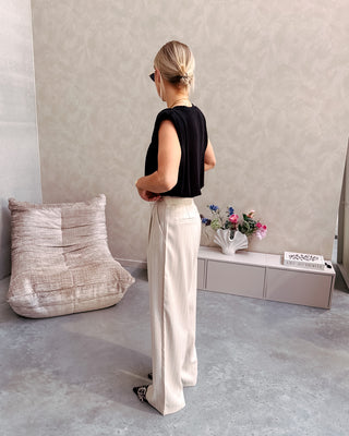 PHARA PINSTRIPE CREAM TROUSERS - By Lenz