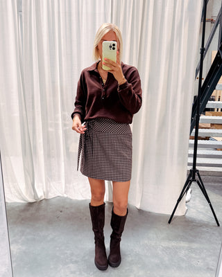 DELPHINE POLO SWEATER - BROWN - By Lenz