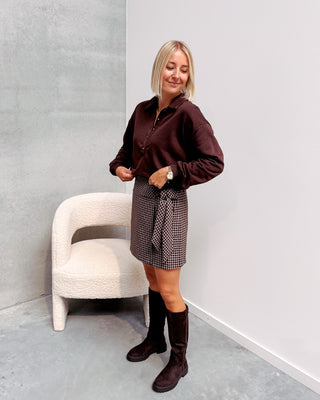 DELPHINE POLO SWEATER - BROWN - By Lenz