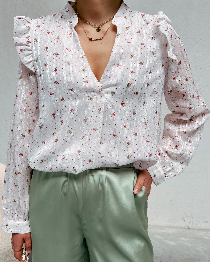 PIPPA PINK FLOWER BLOUSE - By Lenz