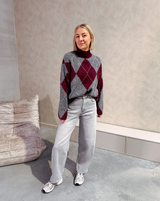 HIGHLAND COZY KNIT - BURGUNDY/ROSE - By Lenz