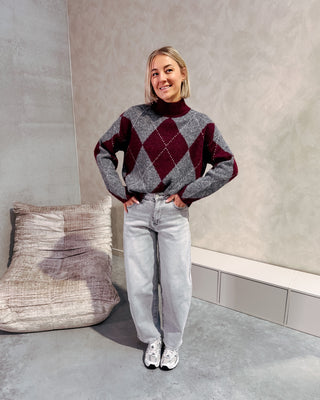 HIGHLAND COZY KNIT - BURGUNDY/ROSE - By Lenz