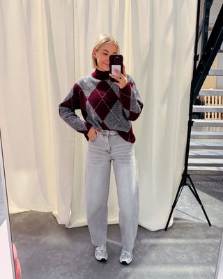 HIGHLAND COZY KNIT - BURGUNDY/ROSE - By Lenz