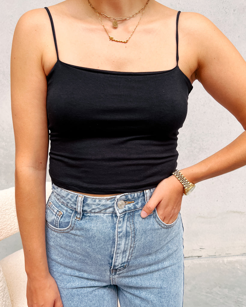 BLACK STRAPPY CROP TOP - By Lenz