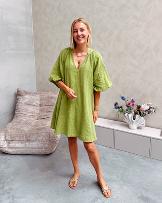 FIORE DRESS - OLIVE - By Lenz