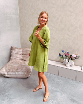 FIORE DRESS - OLIVE - By Lenz